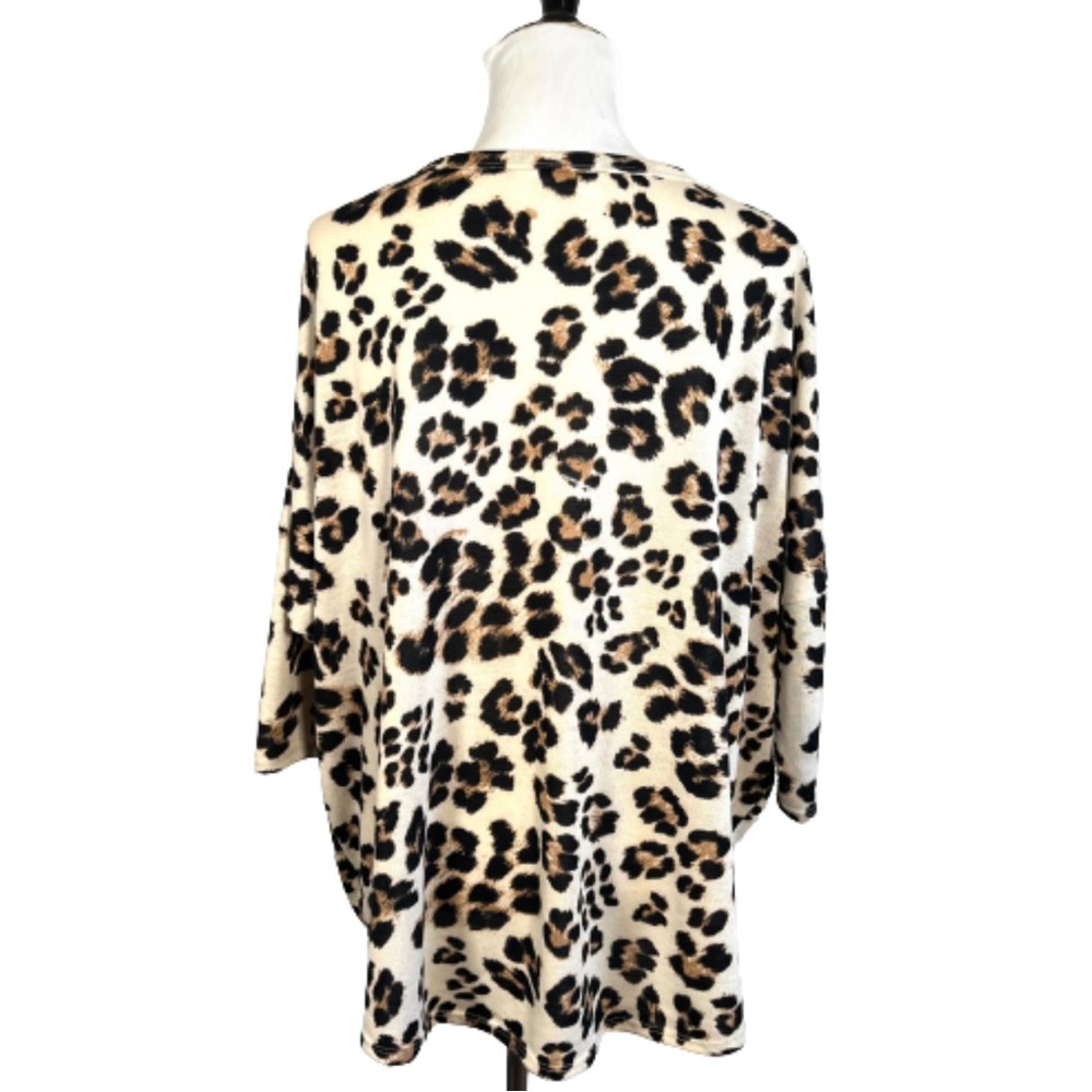 Janette Plus Leopard Print Button Front Top - image 4